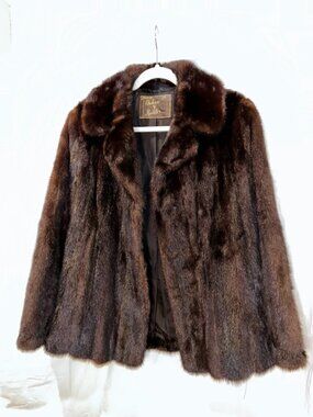 Arleen & Richter Vintage 60s brown short mink coat M